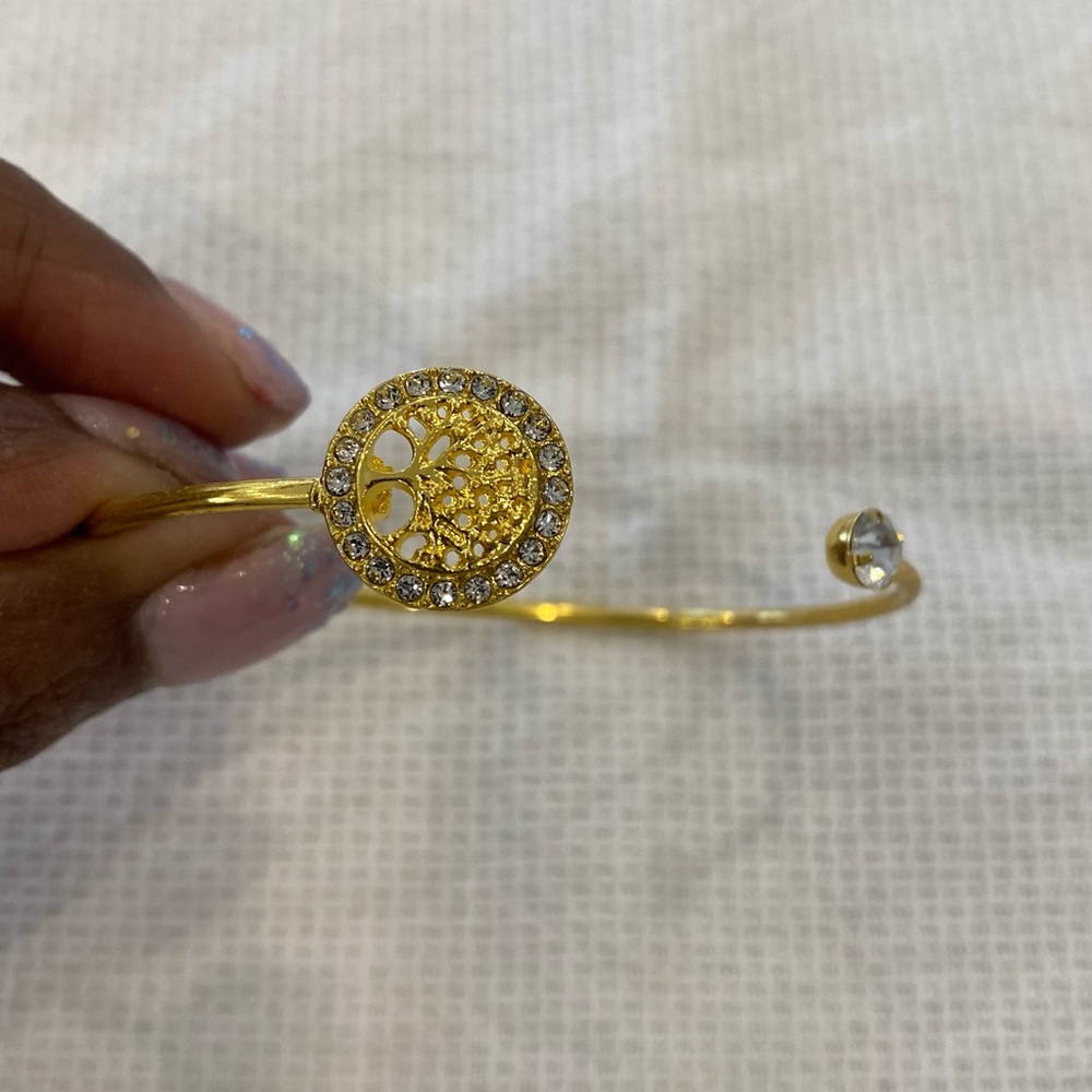 NEW GOLD TONE TREE OF LIFE ADJUSTABLE CUFF BRACELET BANGLE